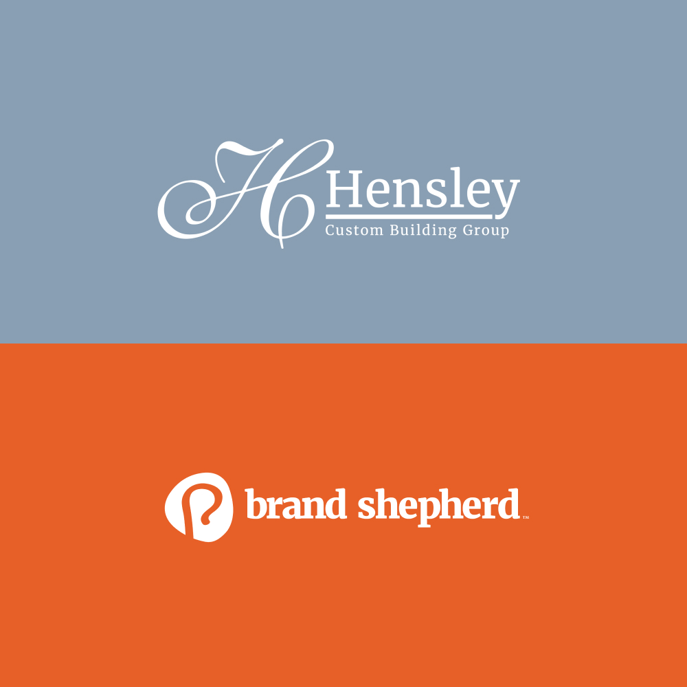 logos of both Henley Custom Building Group and Brand Shepherd